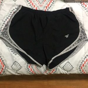 Small Leopard Print Varsity Black Shorts